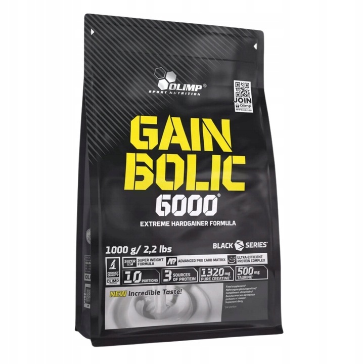 OLIMP GAIN BOLIC 6000 1 KG – MOCNY GAINER, DO ZDOBYWANIA MASY MIĘŚNIOWEJ