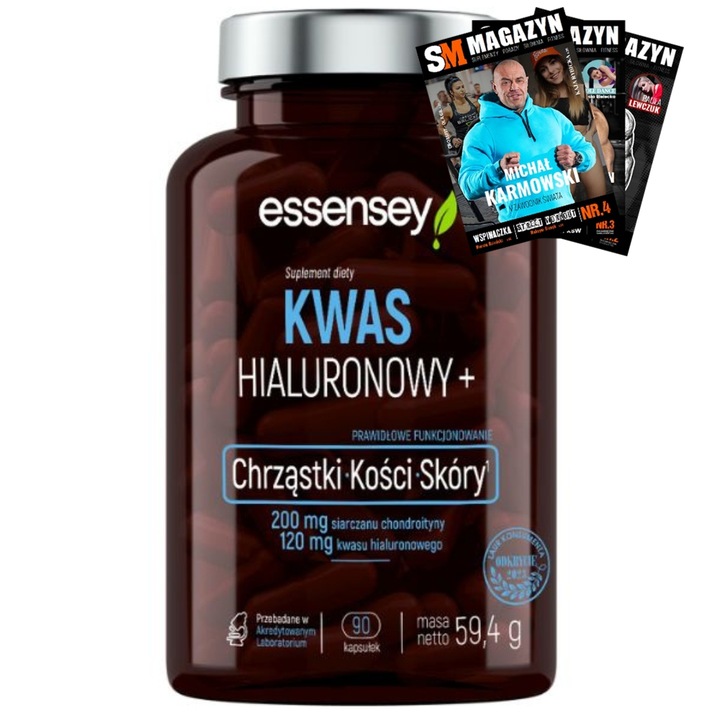 ESSENSEY KWAS HIALURONOWY CHONDROITYNA SKÓRA STAWY CHRZĄSTKI KOŚCI 90k