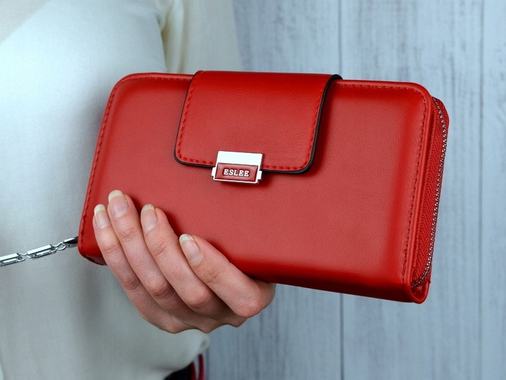 PORTFEL DAMSKI PODWÓJNY NA ZAMEK DUŻY organizer pojemny