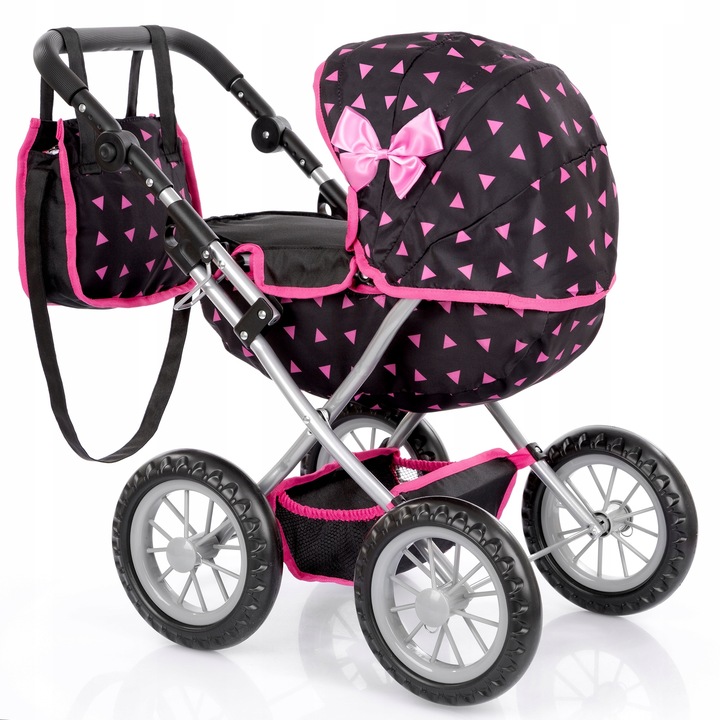 KINDERPLAY WÓZEK DLA LALEK GŁĘBOKI GONDOLA SKŁADANY TORBA REGULOWANA RĄCZKA