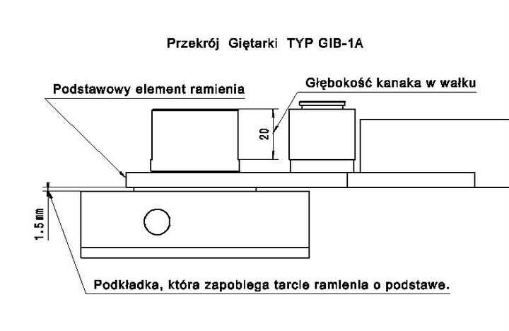 Giętarka GIB-1A do gięcia prętów do śred. 5-8 mm