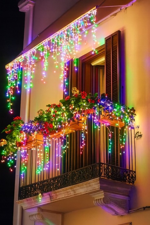 Lampki LED 1000 Kurtyna Świetlna Sople ZEWNĘTRZNE Girlanda multikolor