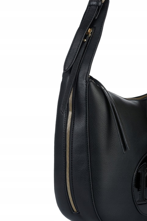 Torebka DUŻA Listonoszka MONNARI CZARNA LOGO Pojemna Praktyczna do pracy