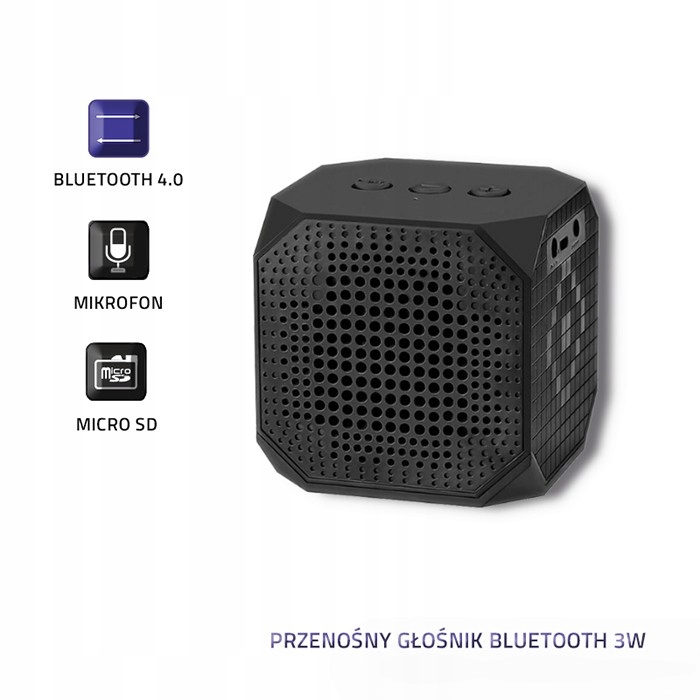 Qoltec Przenośny głośnik Bluetooth 3W | Double spe