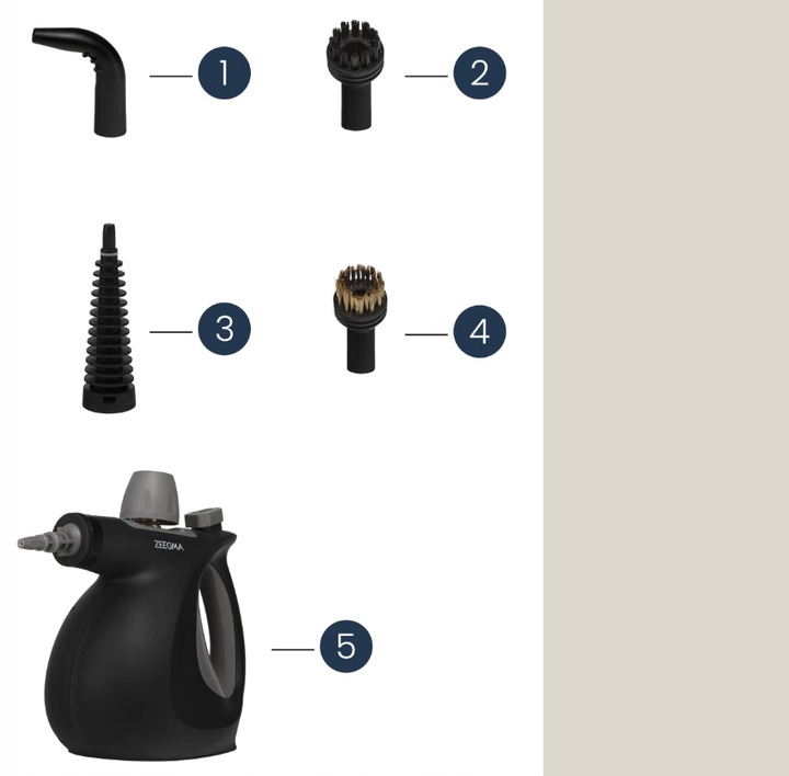 MYJKA PAROWA PAROWNICA NA PLUSKWY CZYŚCIK CIŚNIENIOWY 1000W 3BAR 8 KOŃCÓWEK