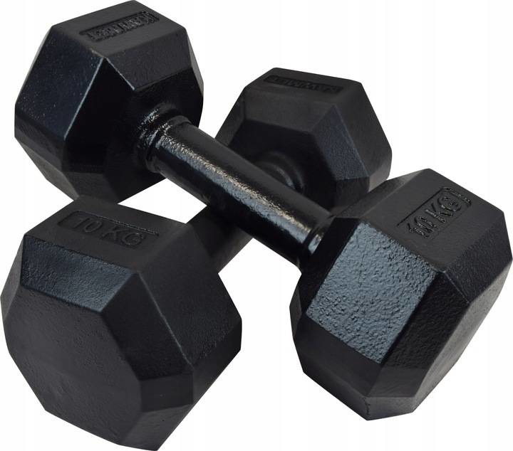 ŻELIWNA HANTLA HEXAGONALNA HEX 2x10 KG ZESTAW