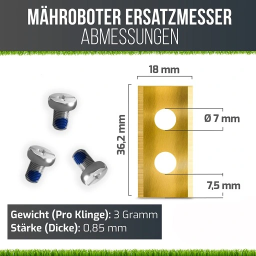 NOŻE DO PARKSIDE ROBOTA KOSZĄCEGO PMRA PMRDA A1 TYTANOWE PREMIUM 9 szt.