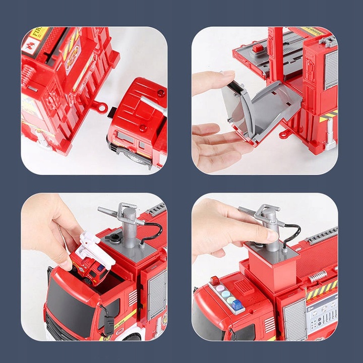 STRAŻ POŻARNA WÓZ SAMOCHÓD STRAŻACKI Z NAPĘDEM LEJE WODĄ ŚWIATŁO DŹWIĘK