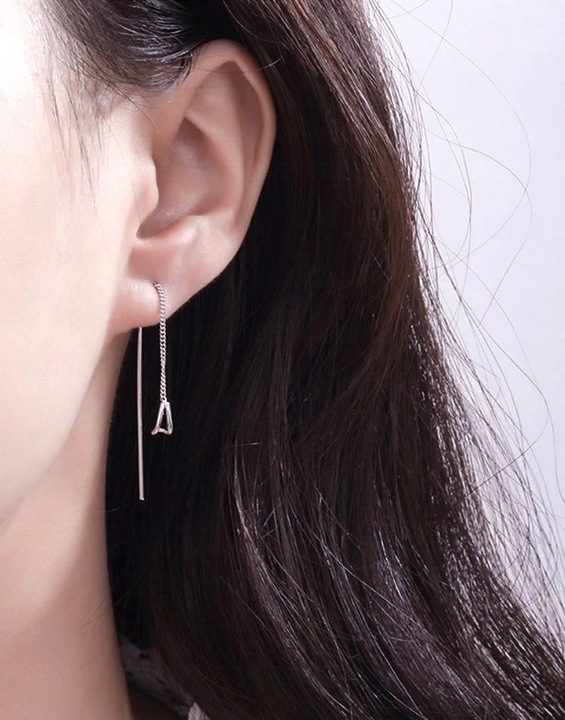 KOLCZYKI SREBRNE Przeciągane Wiszące proste