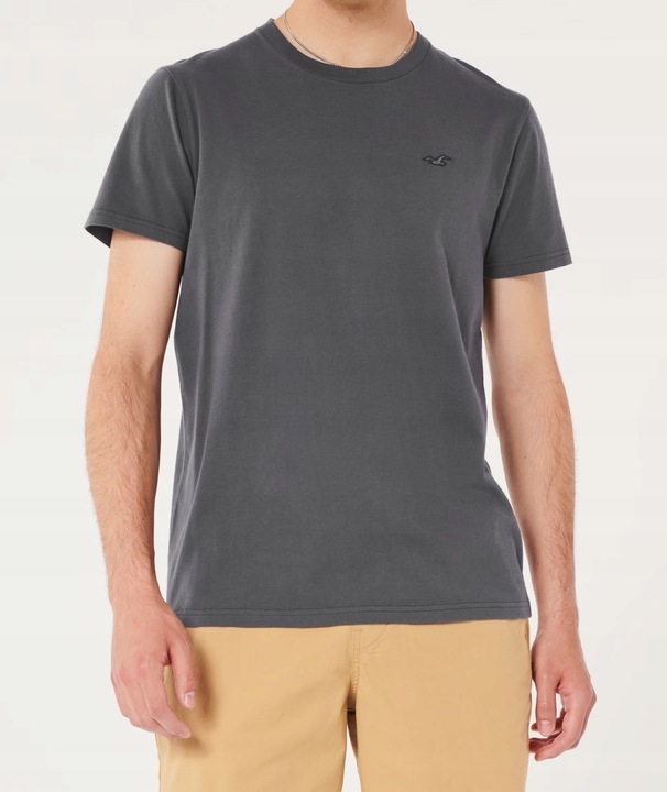 t-shirt HOLLISTER Abercrombie&Fitch koszulka L grafitowy