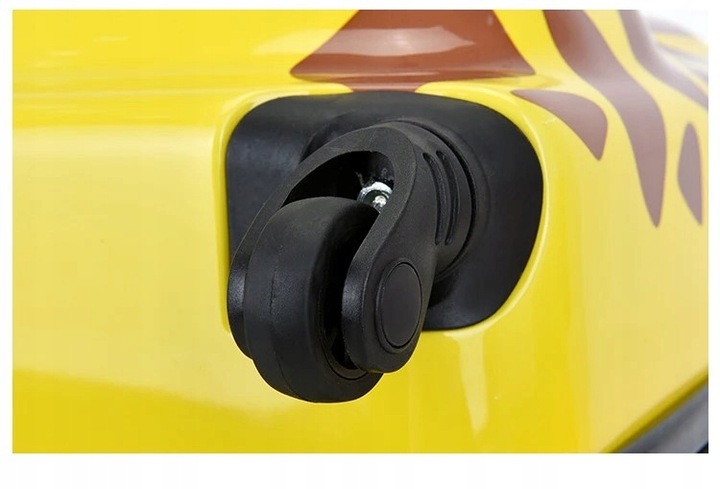 ŻYRAFA DZIECIĘCA WALIZKA DZIECI BAGAŻ PODRÓŻNA 3D SZYFR ŻÓŁTA