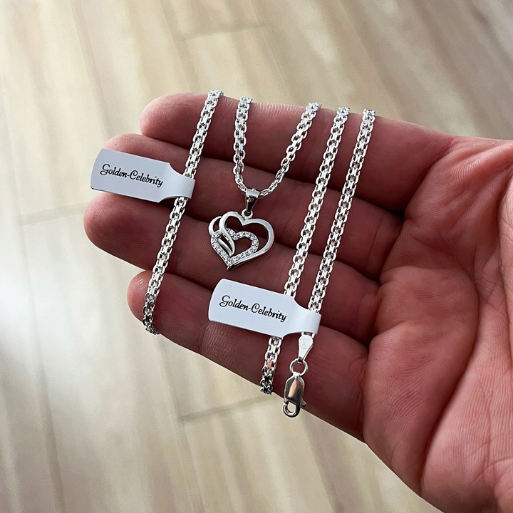 SREBRNA BIŻUTERIA DAMSKA, GRUBY ŁAŃCUSZEK + BRANSOLETKA BISMARK SREBRO 925