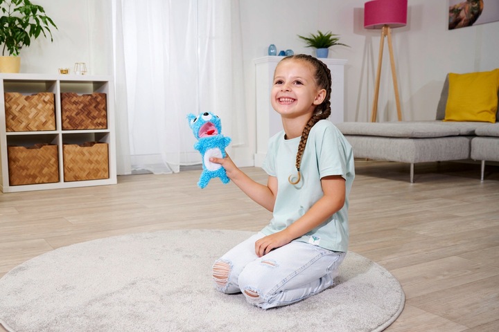 SCREAMERZ INTERAKTYWNA MASKOTKA ROZBAWIACZ NIEBIESKI MIŚ Z DŹWIĘKIEM 30 CM