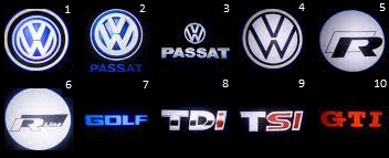 2x LED LOGO PROJEKTOR VW PASSAT GOLF EOS JETTA SHARAN TIGUAN TOUAREG TOURAN