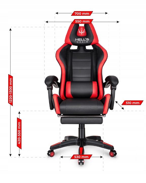 FOTEL GAMINGOWY DLA GRACZA BIUROWY HELL'S