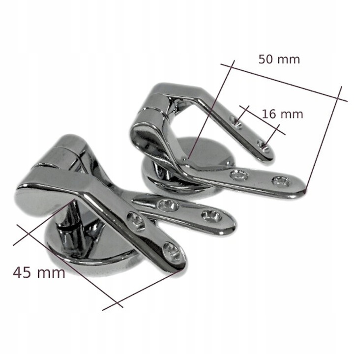 Zawiasy uchwyty TYP U metalowe do DESKI sedesowej drewnianej MDF mocowania