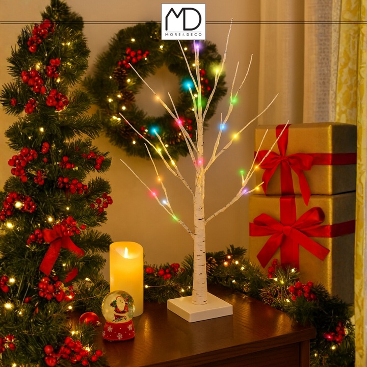 Brzoza led 120cm 48led multikolor drzewko dekoracja bożenarodzenie kolorowy