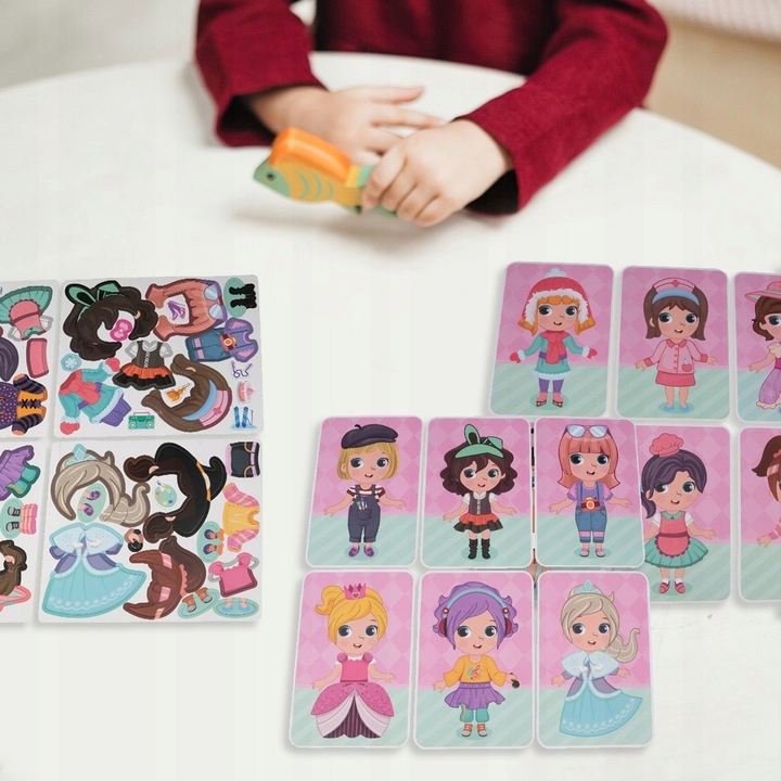 Książka układanka magnetyczna Lalka Ubieranie Dziewczynki Puzzle dla Dzieci
