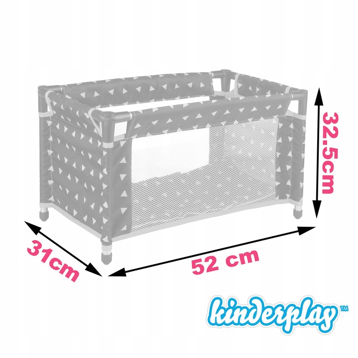 WÓZEK DLA LALEK GŁĘBOKI SPACERÓWKA GONDOLA KINDERPLAY + ŁÓŻECZKO DLA LALKI