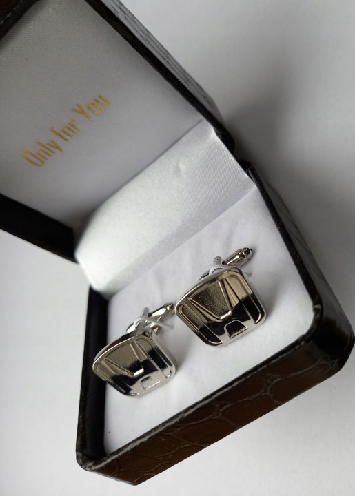 Spinki do mankietów koszul Exciting Srebrne Logo Honda w Etui Szkatułka