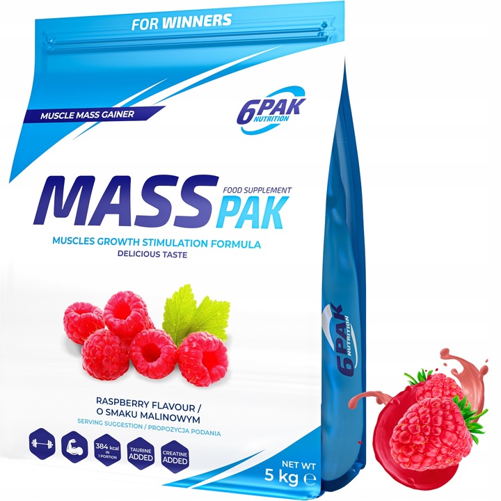 MASS PAK 5KG GAINER COMPLEX BIAŁKO KREATYNA MASA