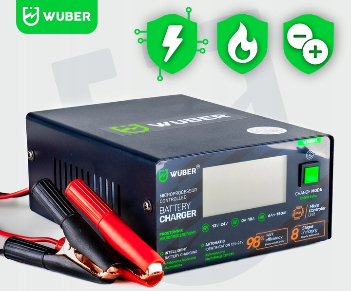 PROSTOWNIK 12V i 24V MIKROPROCESOROWY ŁADOWARKA DO AKUMULATORA NAPRAWA 10A