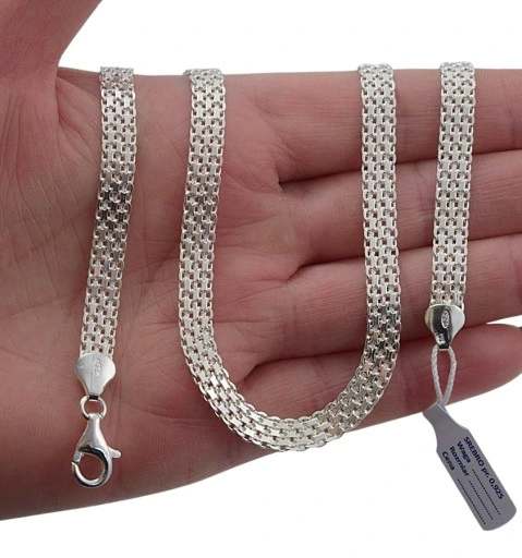 Naszyjnik Srebrny Damski Bismark Diamentowany 6,00 mm pr 925 Grawer Gratis