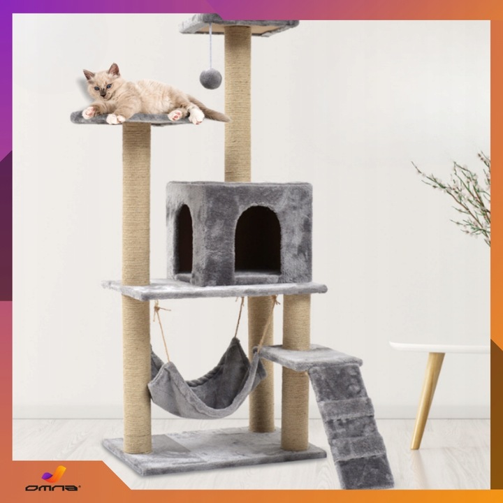 Drapak budka dla kota duży wysoki legowisko dla dużego kota drabinka słupek