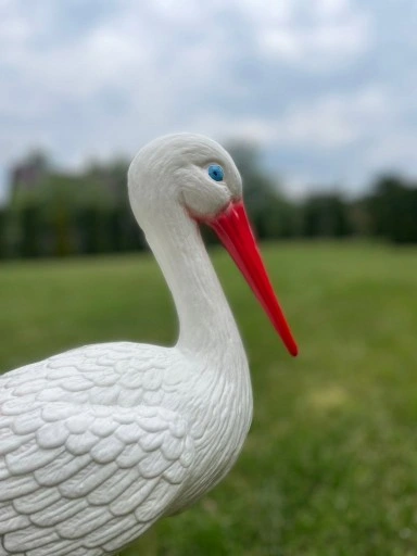 BOCIAN OGRODOWY STOJĄCY FIGURKA DO OGRODU PTAK WBIJANY DUŻY