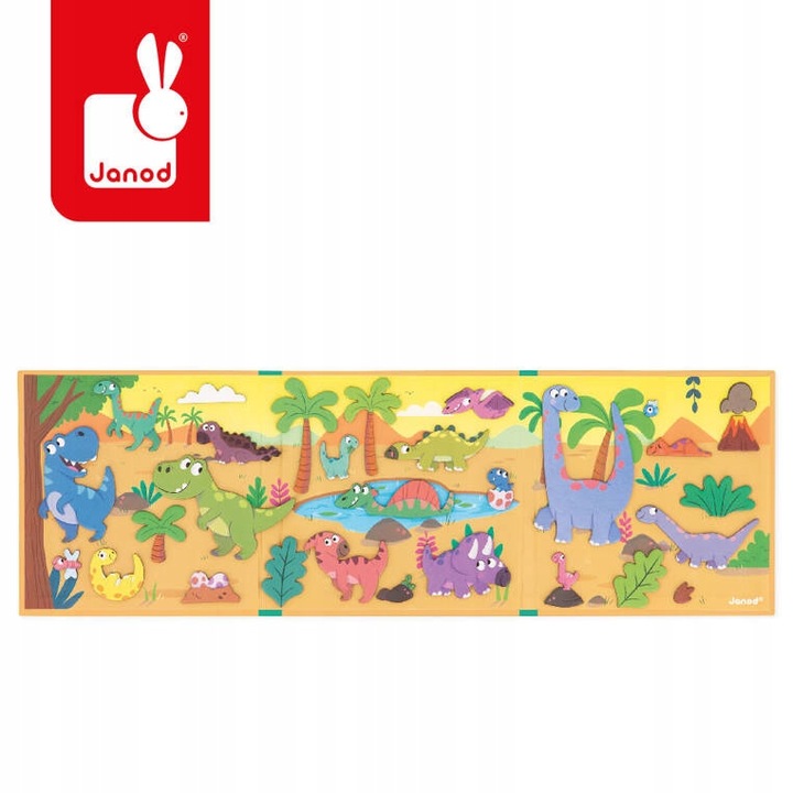 Układanka Magnetyczna Dinozaury Magneti'stories dla dzieci, 3 lata+, Janod
