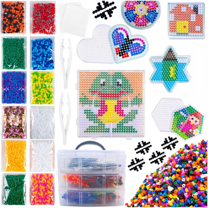 Koraliki Do Prasowania Zestaw 6000 Elementów Kreatywna Zabawa Dla Dzieci