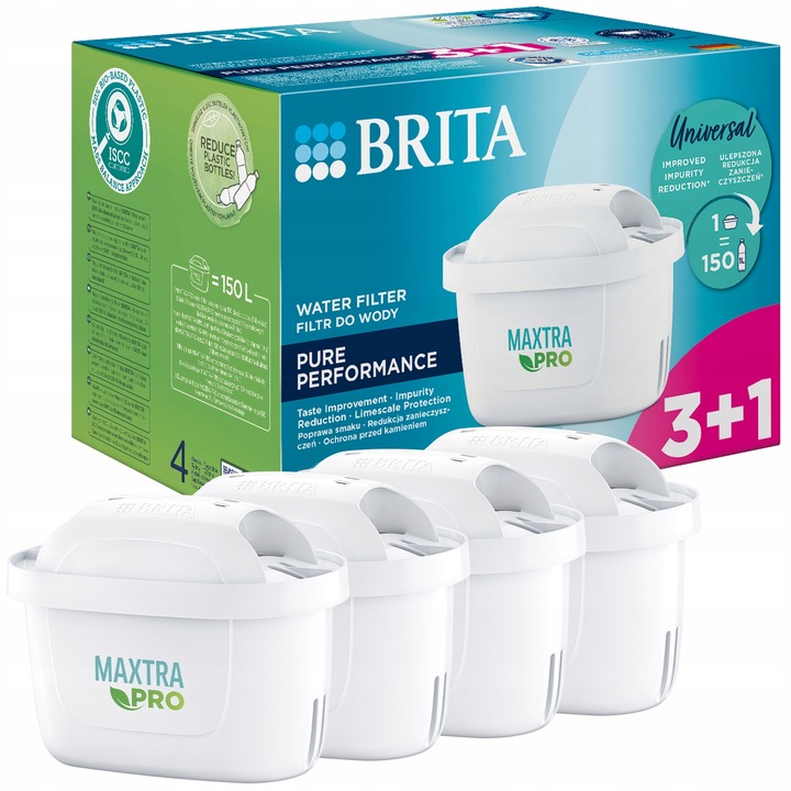 Wkład filtrujący Brita Maxtra Pro filtr do wody do dzbanek Brita Glass 4x