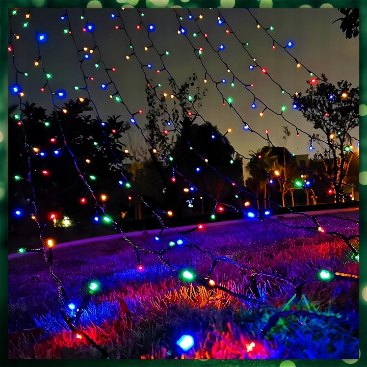 LAMPKI CHOINKOWE MULTIKOLOR 1000LED 8 TRYB ZEW/WEW 63 METRY NA CHOINKĘ