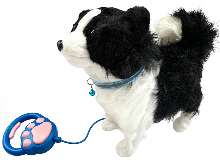 Interaktywny piesek na smyczy chodzi szczeka pies