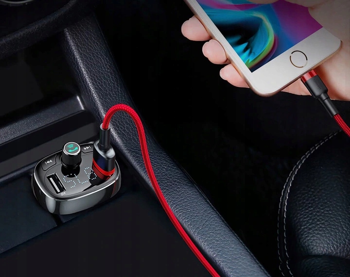 BASEUS TRANSMITER FM BLUETOOTH ŁADOWARKA SAMOCHODOWA MP3 2x USB SD/ TF 3.4A