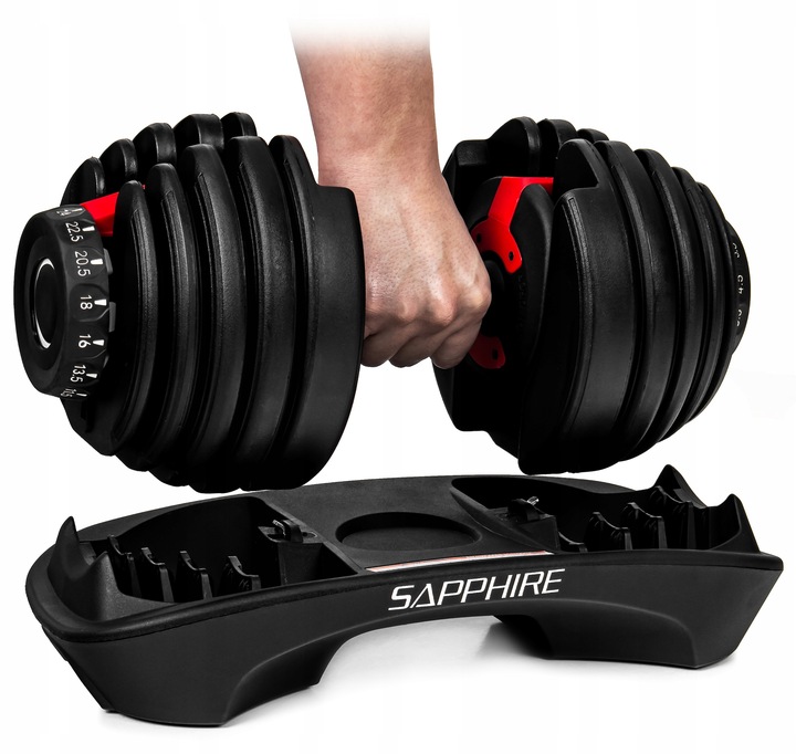 HANTEL REGULOWANY SAPPHIRE obciążenie 2,5KG - 24KG HANTLA 1x hantle SYSTEM