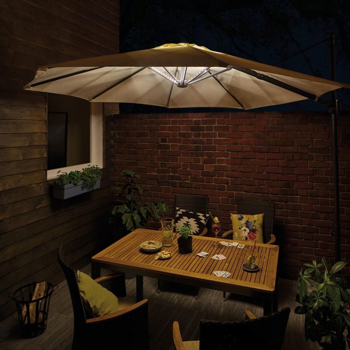 Zestaw Oświetlenia LED do Parasola Ogrodowego Markizy Namiotu USB PL94208