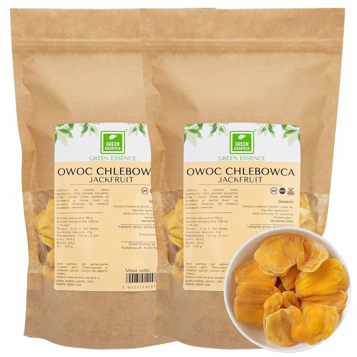 JACKFRUIT CHLEBOWIEC SUSZONY 500g przekąska naturalna owoce chlebowca chips