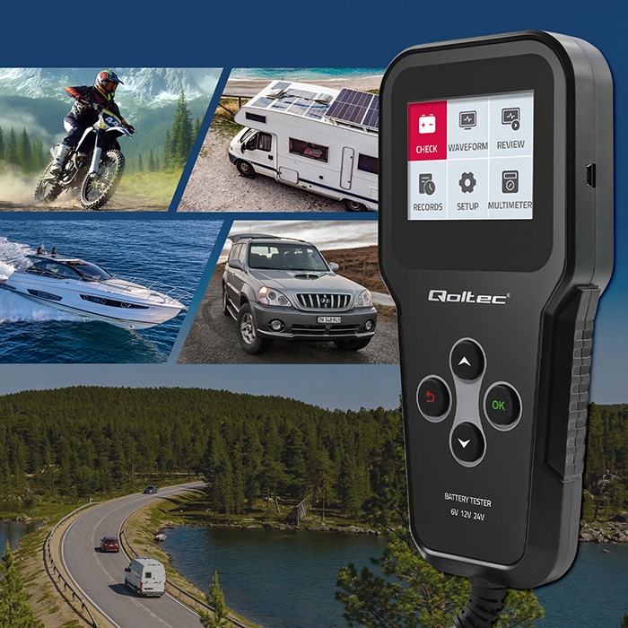 Cyfrowy miernik tester do baterii 3w1 z LCD 6V 12V 24V 30Ah-200Ah j.Polski