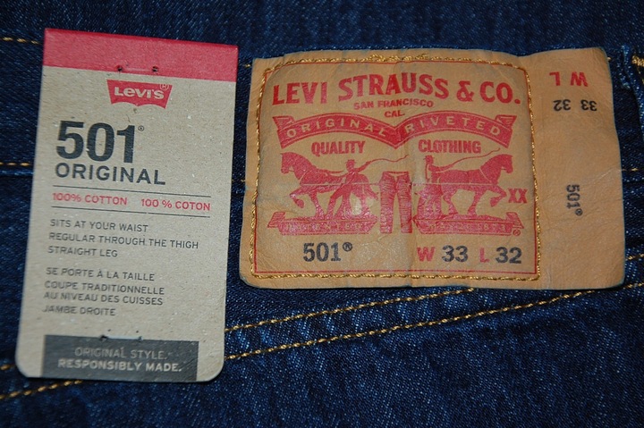 LEVIS 501 33/32 W33 L32 STRAIGHT 0115 pas 86 cm