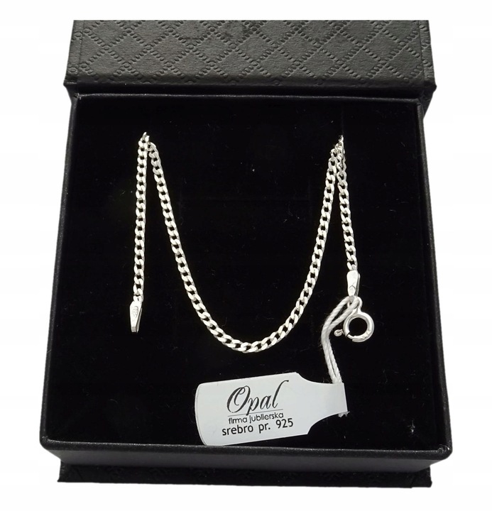 ŁAŃCUSZEK SREBRNY 925 PANCERKA 50 CM. PREZENT