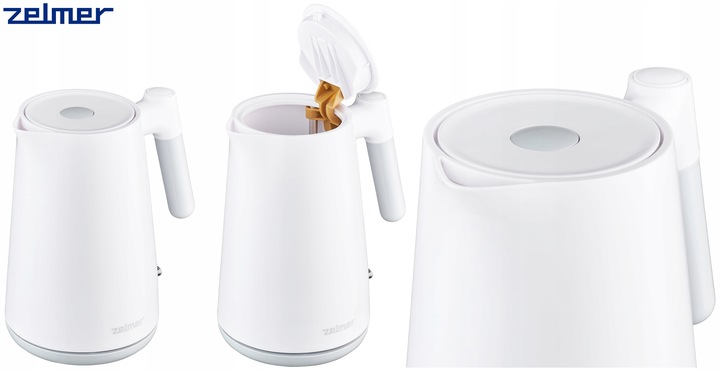 CZAJNIK ELEKTRYCZNY ZELMER BEZPRZEWODOWY STAL NIERDZEWNA CICHY 1L 2200W