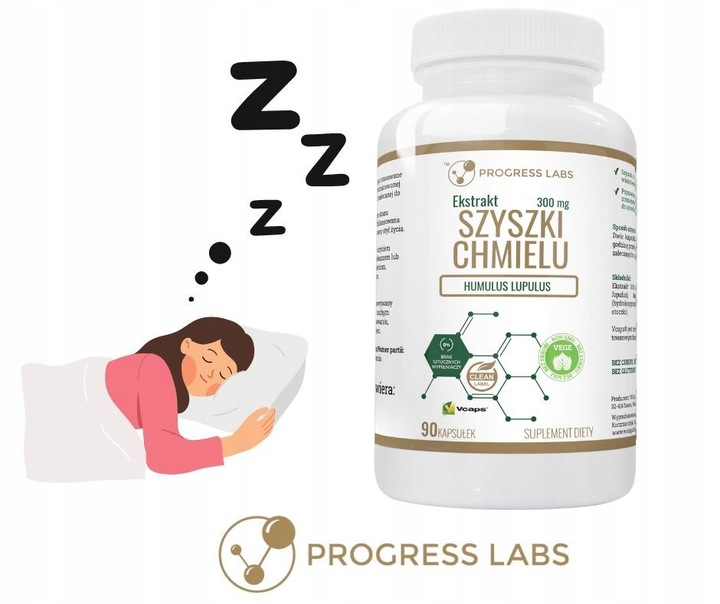 Chmiel 300mg Relaks Dobry Sen Uspokojenie VEGE 90k