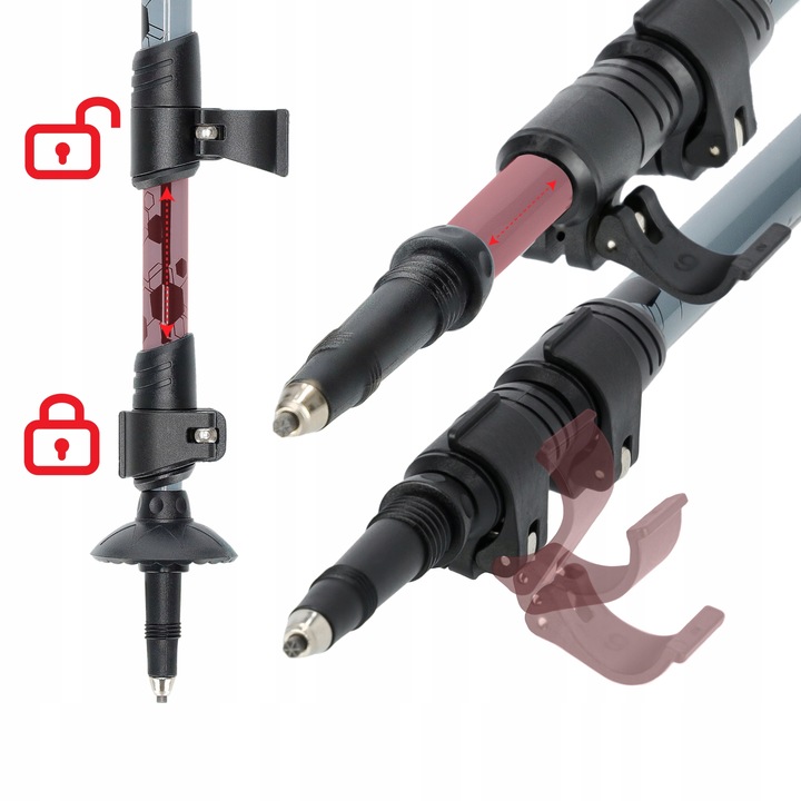 SOLIDNE KIJE TREKKINGOWE KIJKI NORDIC WALKING REGULOWANE DO CHODZENIA PRO