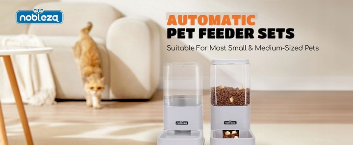 DOZOWNIK KARMY I WODY AUTOMATYCZNY PODAJNIK MISKA DLA PSA 2 x 3,8L szary