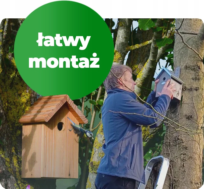 BUDKA LĘGOWA DOMEK Karmnik dla ptaków UNIWERSALNA dla sikorek, szpaków