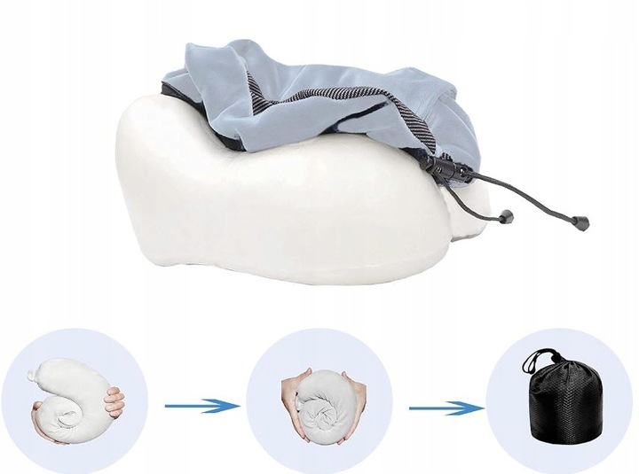 PODUSZKA TURYSTYCZNA PODRÓŻNA ROGAL NA SZYJĘ Z PIANKI MEMORY DO SAMOLOTU