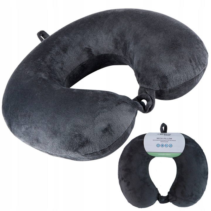 Rogal poduszka podróżna do samolotu samochodu auta z pianki MEMORY DUNLOP