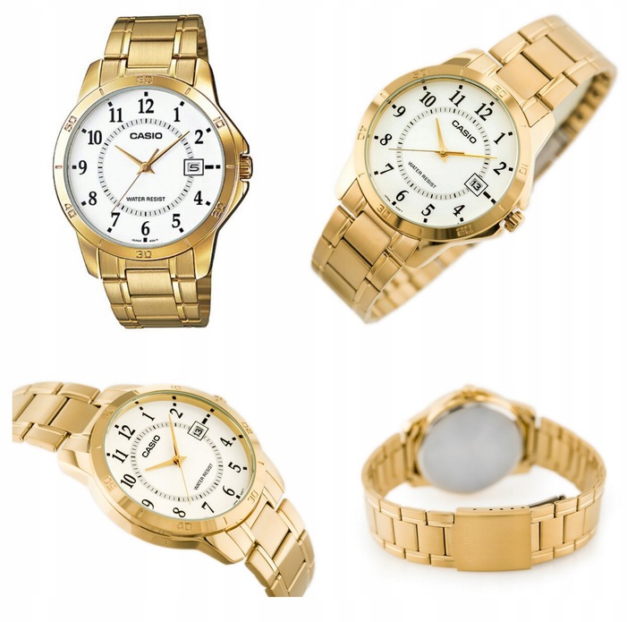 ZEGAREK MĘSKI CASIO VIRION datownik stalowy + BOX + GRAWER