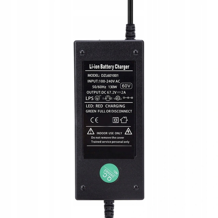 60V 12AH ŁADOWARKA ZASILACZ DO SKUTER HULAJNOGI ELEKTRYCZNEJ DC 67.2V 2A